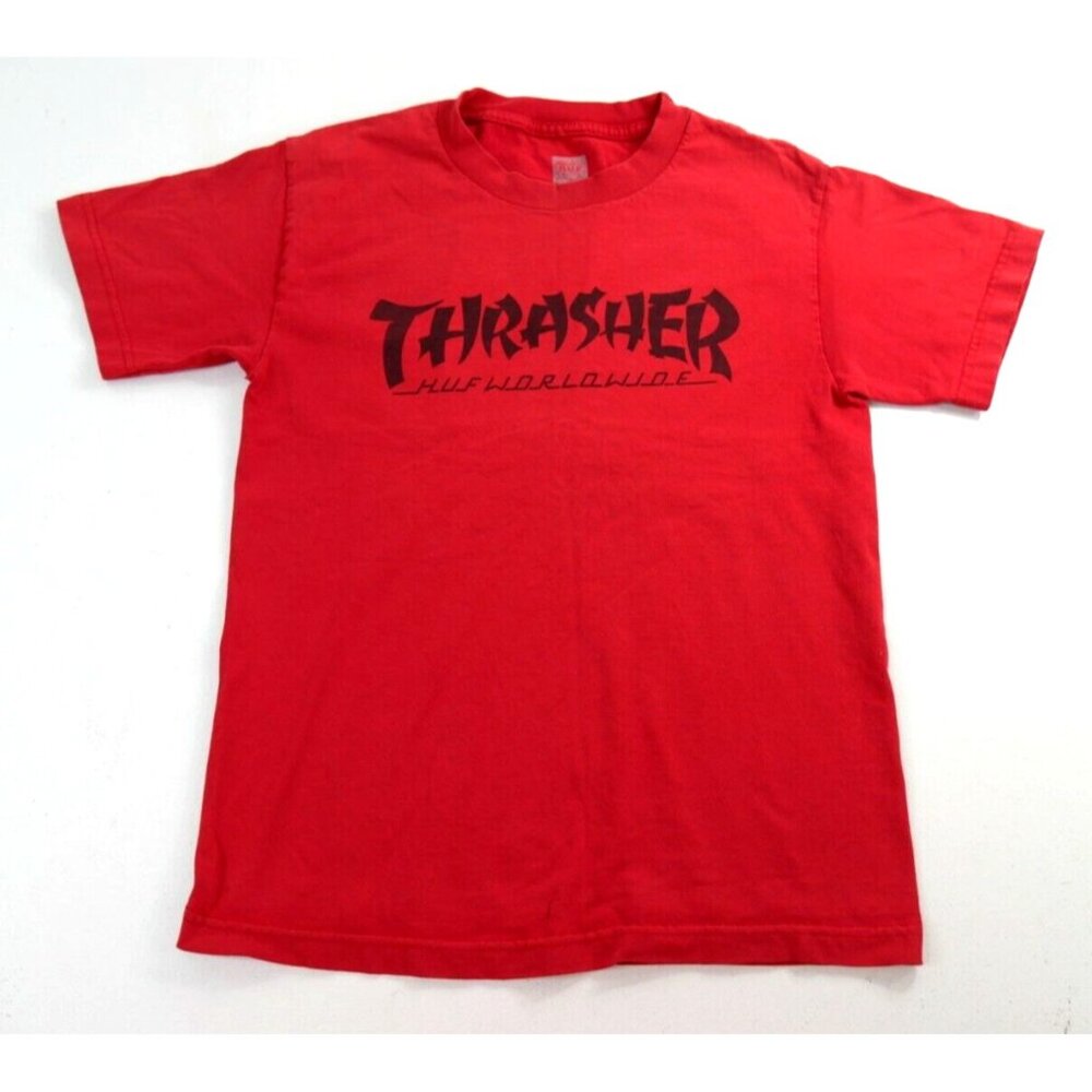 Thrasher Huf Worldwide Asia Stoops 2014 Tour TShirt Back Graphic Red Mens Small